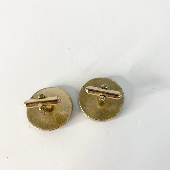 Vintage 50’s Men’s Cuff Links Theater Masks Laughing Crying Tragedy Black Silver - Picture 2 of 4